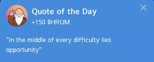 Hrum quote